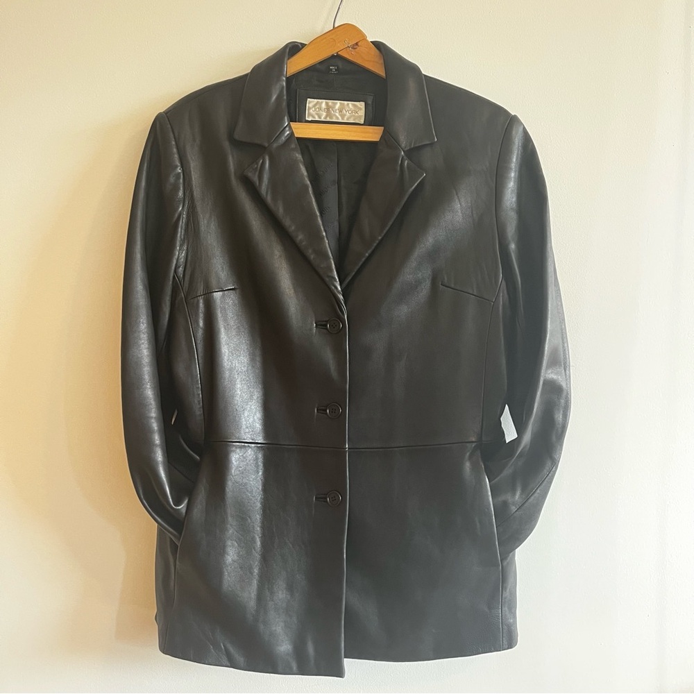 Jones New York Genuine Leather Blazer
